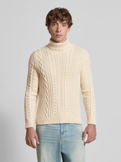 Superdry Gebreide pullover met kabelpatroon, model 'Jacob' Offwhite - 4