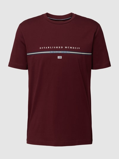 Christian Berg Men T-Shirt mit Label-Print Bordeaux Rot 2