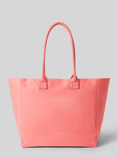 Produktfoto, torba shopper z bawełny Liu Jo White, główna przegroda z zamkiem błyskawicznym, model 'PLENTIA', wyhaftowane logo, uchwyt, szerokość w rozmiarze 1: 36 cm, długość w rozmiarze 1: 33 cm, głębokość w rozmiarze 1: 17 cm, długość paska na ramię w rozmiarze 1: 60 cm, kolor różowy, matowa tekstura