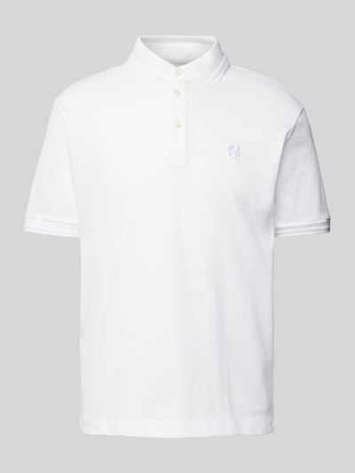 BOSS Regular fit poloshirt met logostitching, model 'Parris' Wit - 2