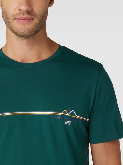 Christian Berg Men T-shirt met contraststrepen Flessengroen - 3