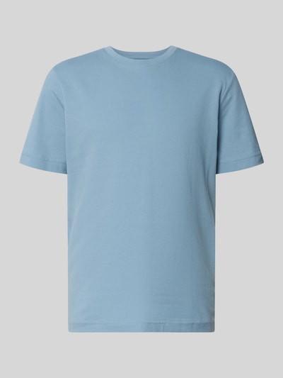 Produktfoto, Regular Fit T-Shirt aus Baumwoll-Mix von Tom Tailor, niebieski, gładki, krój regular fit, okrągły dekolt, piqué