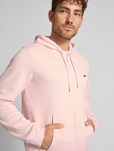 Lacoste Bluza rozpinana o kroju regular fit z mieszanki bawełny  Różowy 3