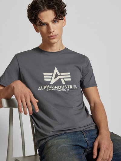 Alpha Industries T-Shirt mit Label-Print Anthrazit 3