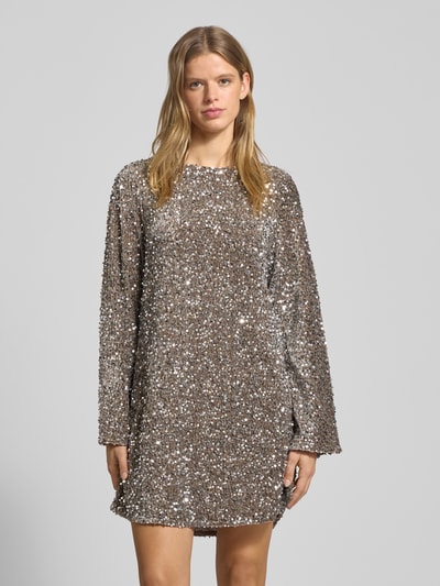 PIECES Eng anliegendes Cocktailkleid mit Paillettenbesatz Modell 'KAM' Anthrazit 4