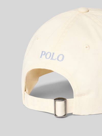 Produktfoto, Basecap aus reiner Baumwolle von Polo Ralph Lauren, Optik: Unifarben, Logo-Stitching, Twill, Riegelverschluss, Detailaufnahme