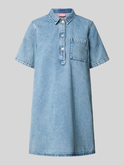 Produktfoto, Relaxed Fit Minikleid in Denim-Optik Modell 'Amara' von JJXX aus Reiner Baumwolle, Kurzärmelig, Umlegekragen