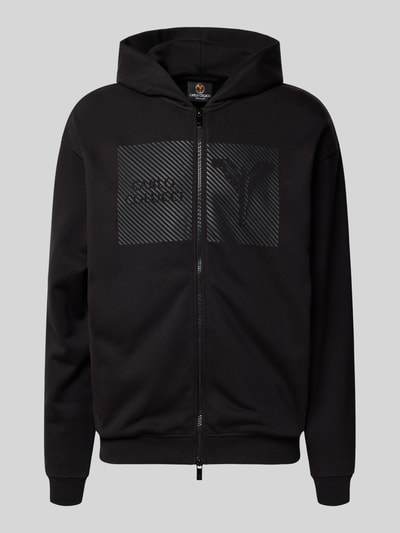 CARLO COLUCCI Sweatjacke mit Logo-Print und Zweiwege-Reißverschluss Black 2
