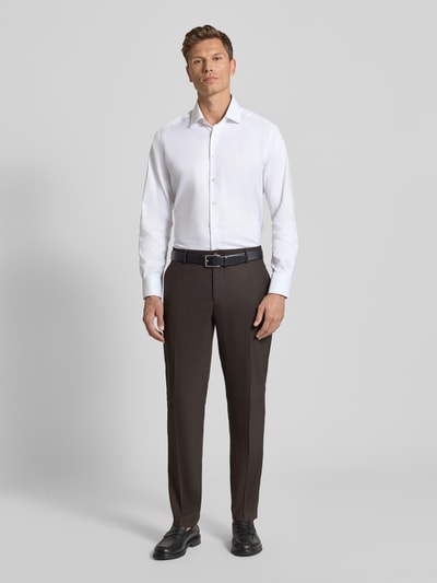 ETERNA Modern Fit Business-Hemd mit Kentkragen und Sportmanschetten Weiss 1