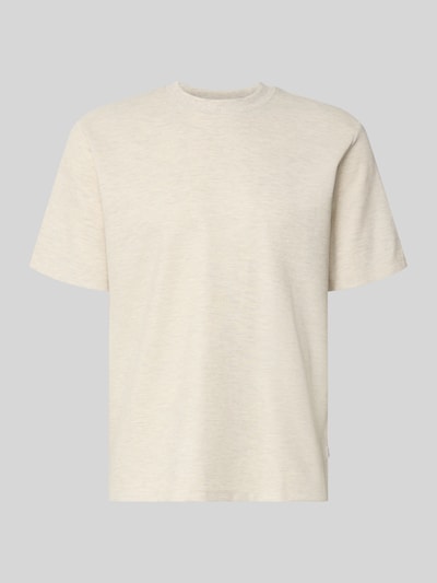 Produktfoto, T-Shirt mit Stehkragen Modell 'AUSTIN' von JACK & JONES, Beige, leichte Struktur, Elastischer-Material-Mix mit Baumwoll-Anteil, Gerader-Schnitt