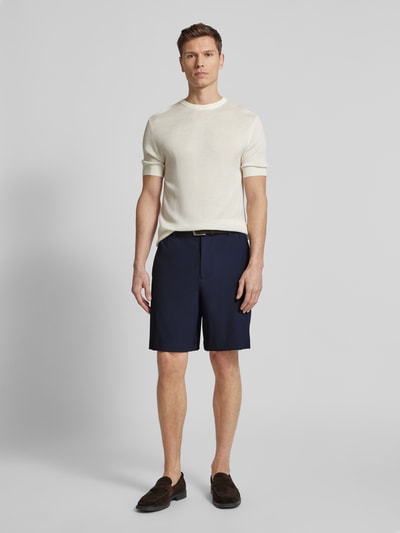 Emporio Armani Regular Fit Shorts mit Strukturmuster Marine 1