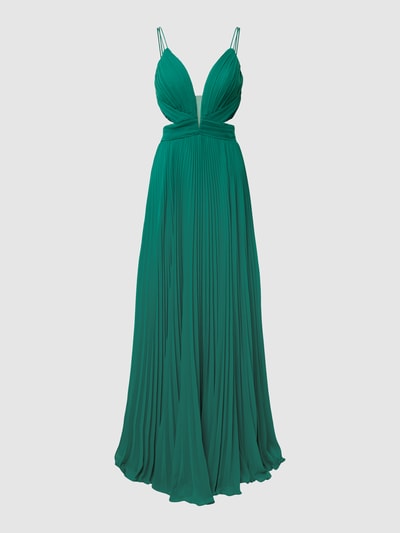 Luxuar Abendkleid mit Plisseefalten Gruen 2