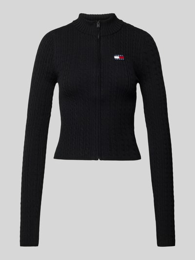 Tommy Jeans Kurtka z dzianiny o kroju slim fit zapinana na zamek błyskawiczny Czarny 2