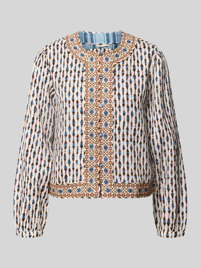 Productfoto, Regular Fit blouson uit puur katoen model 'KIM' van Pepe Jeans met all-over motief, popeline materiaal, labelstitching, binnenkant gestreept, lange mouw, dames