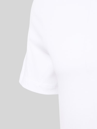 Productfoto, wit t-shirt van puur katoen, recht model, model 'Classic', set van 3, ronde hals met labelstitching van BOSS.
