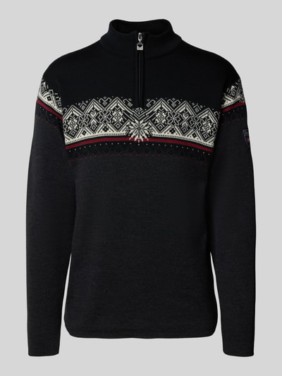 Dale of Norway Wollen pullover met schipperskraag, model 'Moritz' Antraciet - 2