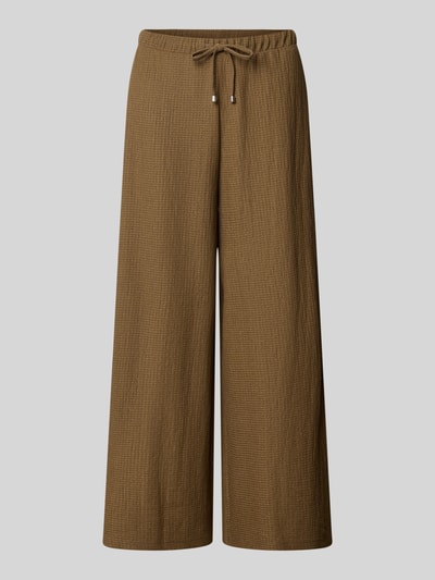 Produktfoto, braune Loose Fit Hose in Crinkle-Optik von s.Oliver RED LABEL mit breitem Bein und strukturierter Oberfläche, Damen Weite Hose
