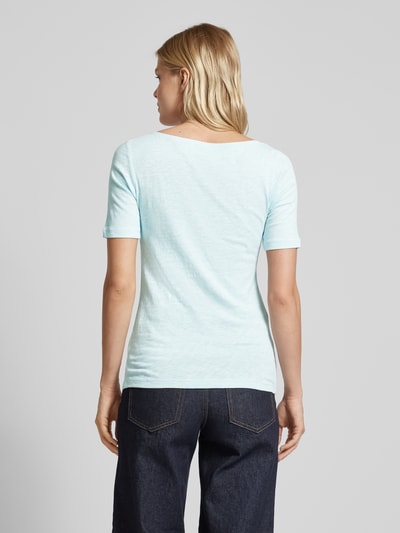 Marc O'Polo T-Shirt mit U-Boot-Ausschnitt Hellblau Melange 5