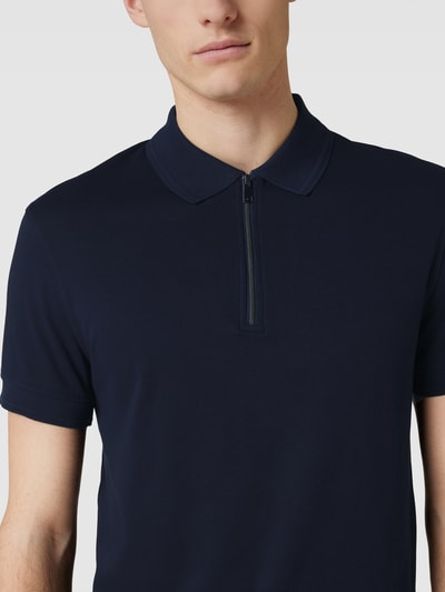 Tommy Hilfiger Poloshirt mit kurzem Reißverschluss Modell 'INTERLOCK' Marine 3