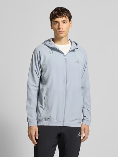 adidas Training Trainingsjack met capuchon en kangoeroezak Lichtgrijs - 4