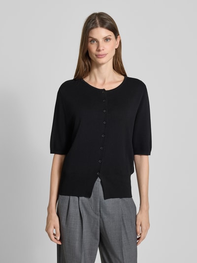 Someday Cardigan van viscosemix met 3/4-mouwen, model 'Tinala' Zwart - 4