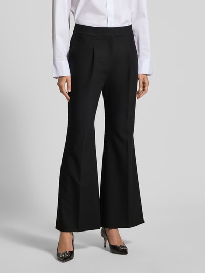 HUGO Wide leg stoffen broek met viscose, model 'HAMAIA' Zwart - 4