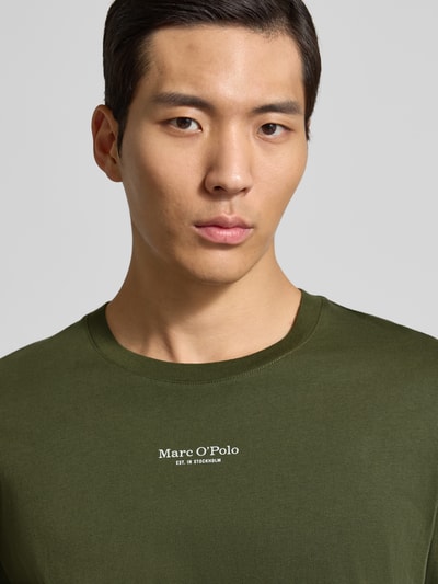 Marc O'Polo Regular fit T-shirt van puur katoen Olijfgroen - 3