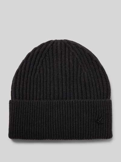 CK Calvin Klein Wollen muts in gebreide look, model 'metal' Zwart - 1