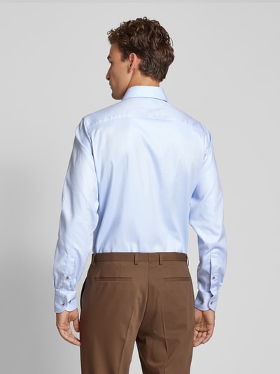 Profuomo Slim fit zakelijk overhemd met haaikraag, model 'Cutaway' Bleu - 5