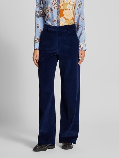 Weekend Max Mara Straight fit corduroy broek van zuiver katoen met steekzakken opzij, model 'TANIA' Marineblauw - 4