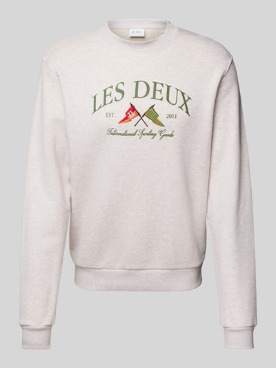 Les Deux Sweatshirt mit Label-Stitching Modell 'Ivy' Hellgrau Melange 2