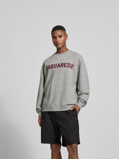 Dsquared2 Sweatshirt mit Logo-Stitching Mittelgrau Melange 4
