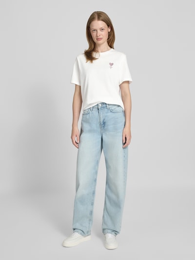 Vila T-shirt met ronde hals, model 'SYBIL EMPOWERMENT' Offwhite - 1