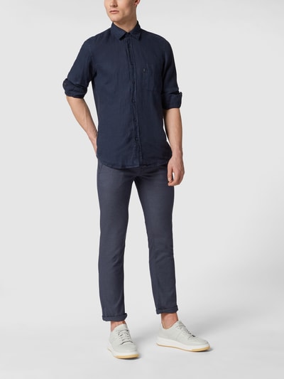 BOSS Orange Slim fit chino met stretch, model 'Schino-Slim' Blauw gemêleerd - 1