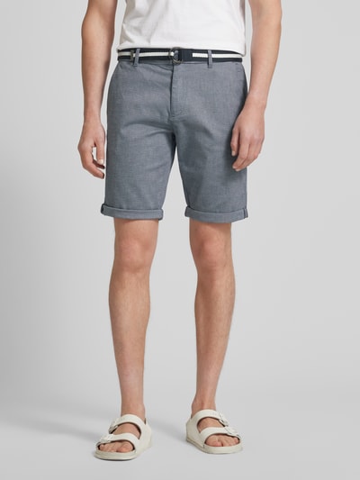 Tom Tailor Slim Fit Chino-Shorts mit Gürtel Marine 4