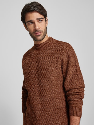 Jack & Jones Premium Strickpullover mit Strukturmuster Hellbraun 3