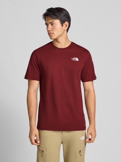 The North Face T-shirt z nadrukiem z logo Ciemnoczerwony 5