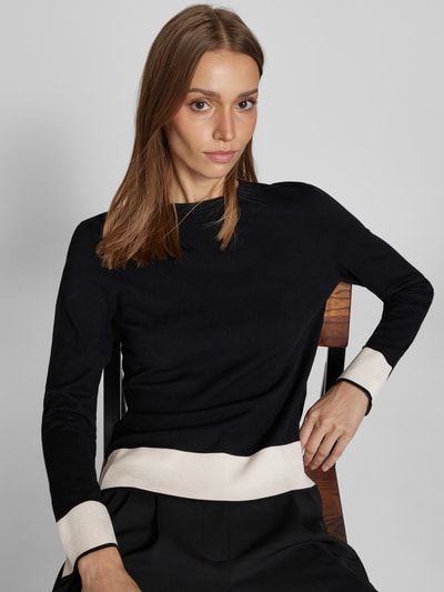 Luisa Cerano Gebreide pullover van viscose met ronde hals Zwart - 3