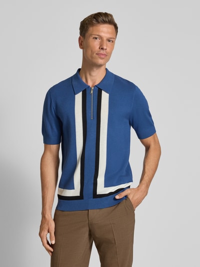 HUGO Regular fit poloshirt met wol, model 'SHOLPONE' Blauw - 4