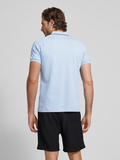 BOSS Green Regular fit poloshirt met structuurmotief, model 'Philix' Lichtblauw - 5