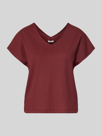 s.Oliver RED LABEL Relaxed Fit T-Shirt mit Allover-Muster Bordeaux 2