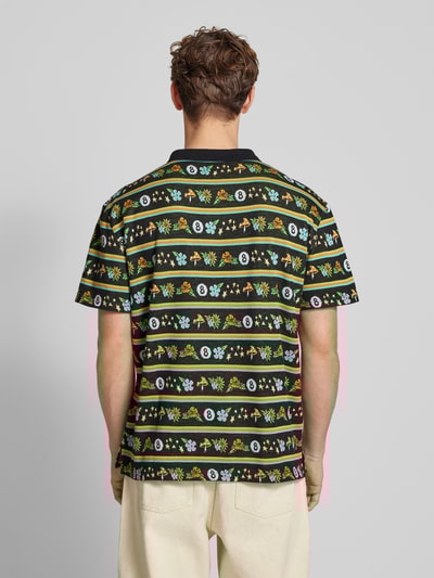 SANTA CRUZ Poloshirt mit kurzer Knopfleiste und Label-Detail Black 5