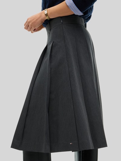 Tommy Hilfiger Regular Fit Midi-Rock aus Baumwoll-Mix Dunkelgrau 3