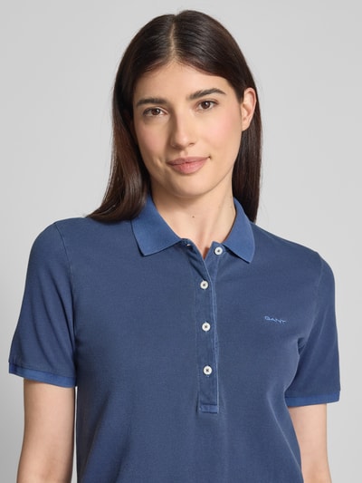 Gant Poloshirt mit kurzer Knopfleiste Marine 3