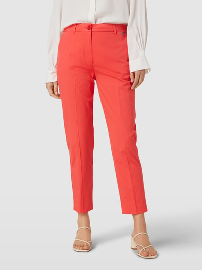 Marc Cain Slim fit stoffen broek met knoopsluiting, model 'Franca' Rood - 4