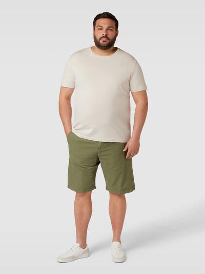 MARC O’POLO PLUS PLUS SIZE Bermudas aus Baumwoll-Leinen-Mix Modell 'Salo' Oliv 1