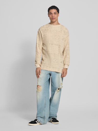 KARL KANI Shirt met lange mouwen en labelstitching Middenbruin - 1