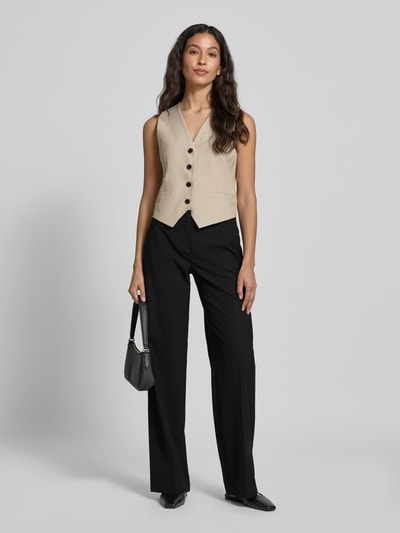 Windsor Slim Fit Wollhose mit Bügelfalten Black 1