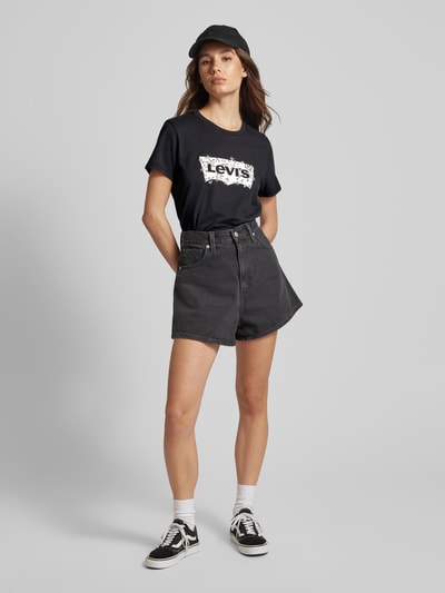 Levi's® T-shirt met labelprint en ronde hals Zwart - 1