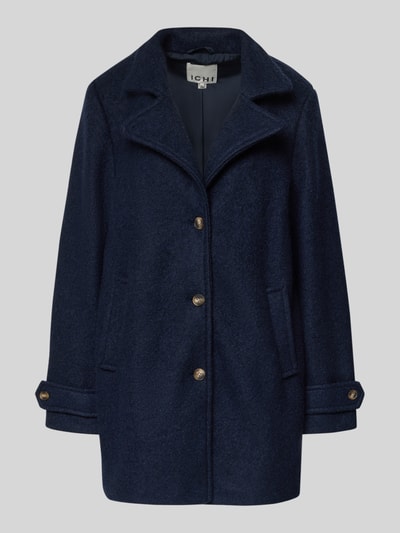 ICHI Relaxed Fit Mantel aus Woll-Mix Modell 'Tipa' Marine 2